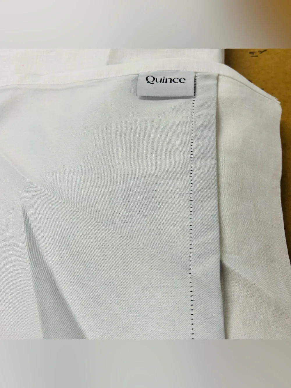 NWT QUINCE Set Of 2 48x96 European Linen True Blackout Curtains White 8692